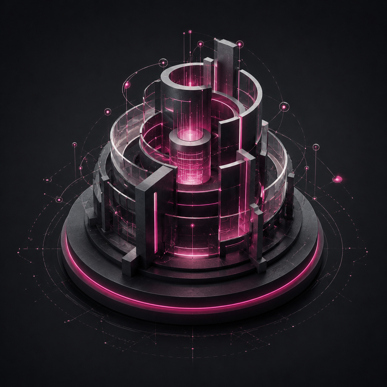 Programa Growth: estructura intermedia con cristales rosados